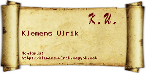 Klemens Ulrik névjegykártya